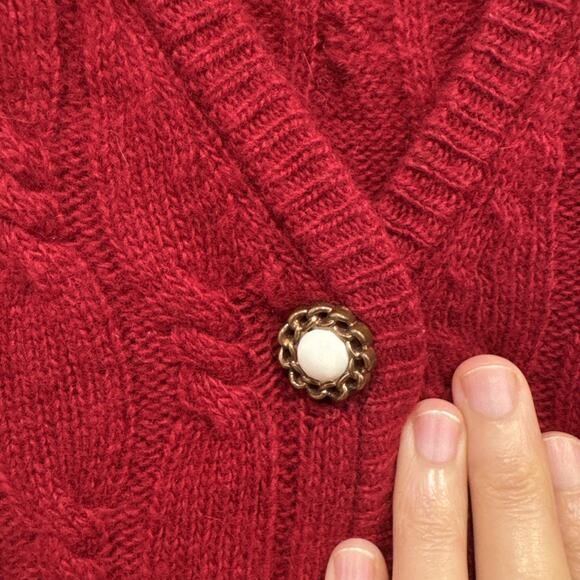 Vintage Nina Patrick Lambswool Angora Blend Sweater Vest Women’s Size Medium Red - Picture 5 of 7